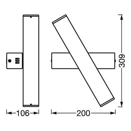 Ledvance - Светодиодный диммируемый настенный светильник SMART+ CROSS 2xLED/6W/230V 3000-6500K Wi-Fi