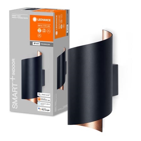 Ledvance - Светодиодный диммируемый настенный светильник SMART+ TWIST LED/12W/230V 3000-6500K Wi-Fi черный