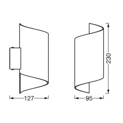 Ledvance - Светодиодный диммируемый настенный светильник SMART+ TWIST LED/12W/230V 3000-6500K Wi-Fi черный
