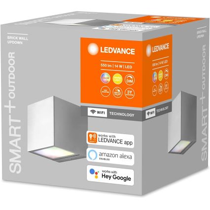 Ledvance - Светодиодный диммируемый настенный уличный RGBW-светильник BRICK LED/14W/230V Wi-Fi IP44