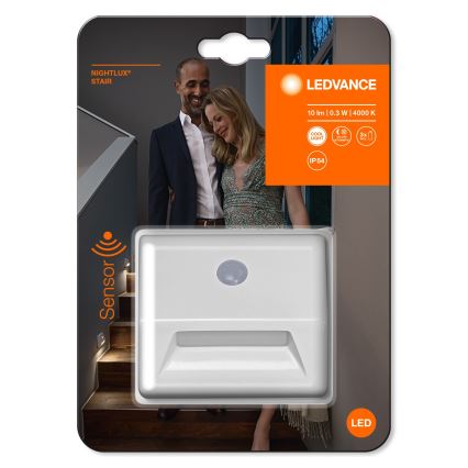 Ledvance - Светодиодный лестничный светильник с датчиком NIGHTLUX LED/0,25W/3xAAA IP54