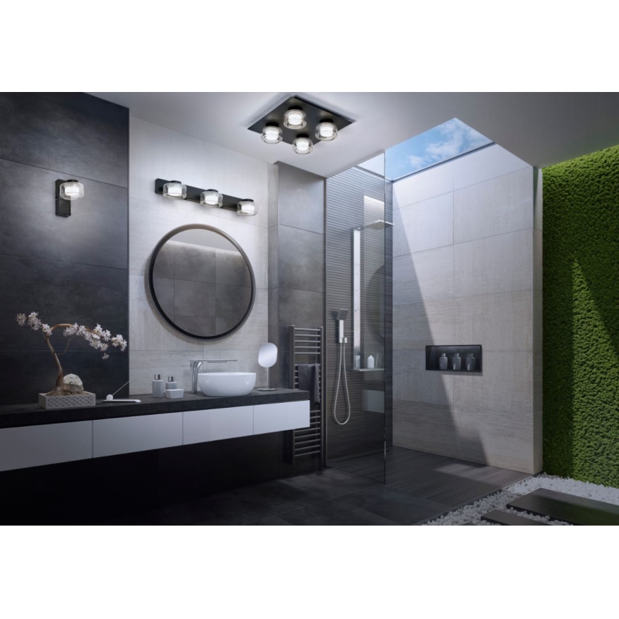 Ledvance - Светодиодный настенный светильник для ванной комнаты ORBIS FLAME 2xLED/5,5W/230V 3000/4000K IP44 черный