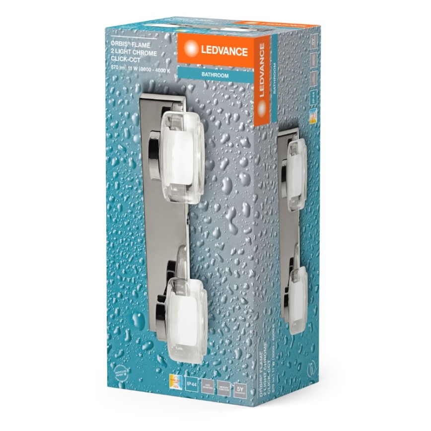 Ledvance - Светодиодный настенный светильник для ванной комнаты ORBIS FLAME 2xLED/5,5W/230V 3000/4000K IP44 хром