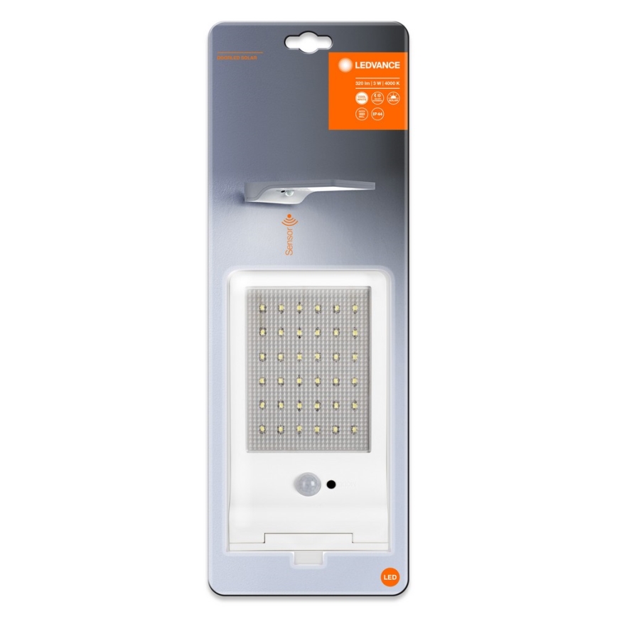Ledvance - Светодиодный настенный светильник на солнечной батарее с датчиком DOORLED LED/3W/3,3V IP44
