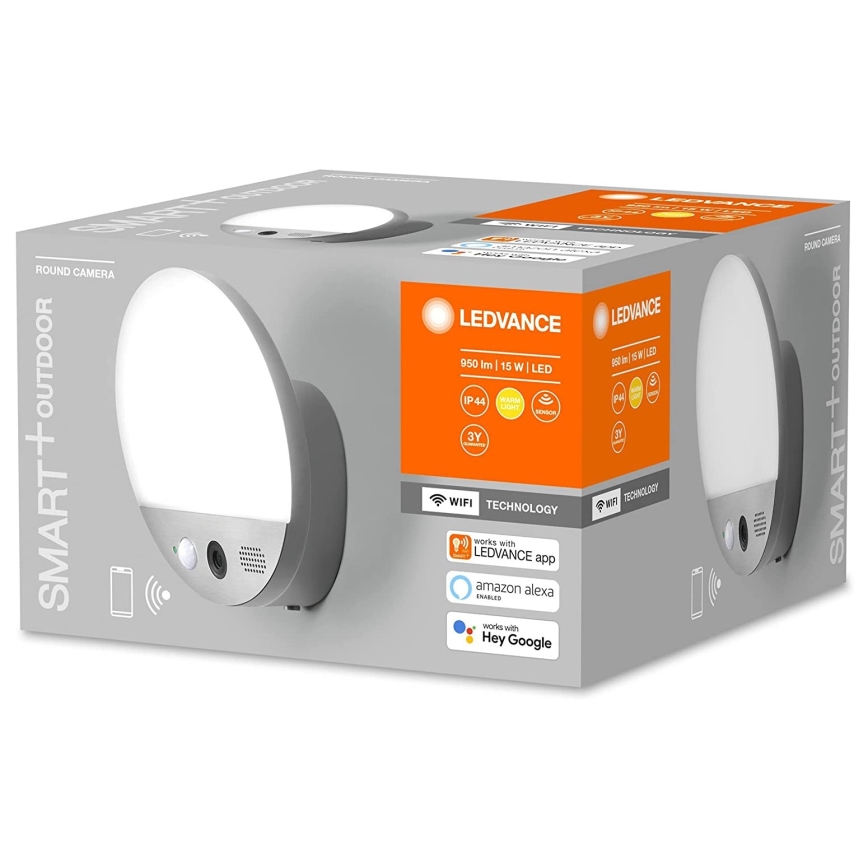 Ledvance - Светодиодный уличный настенный светильник с датчиком и камерой SMART+ LED/15W/230V Wi-Fi IP44
