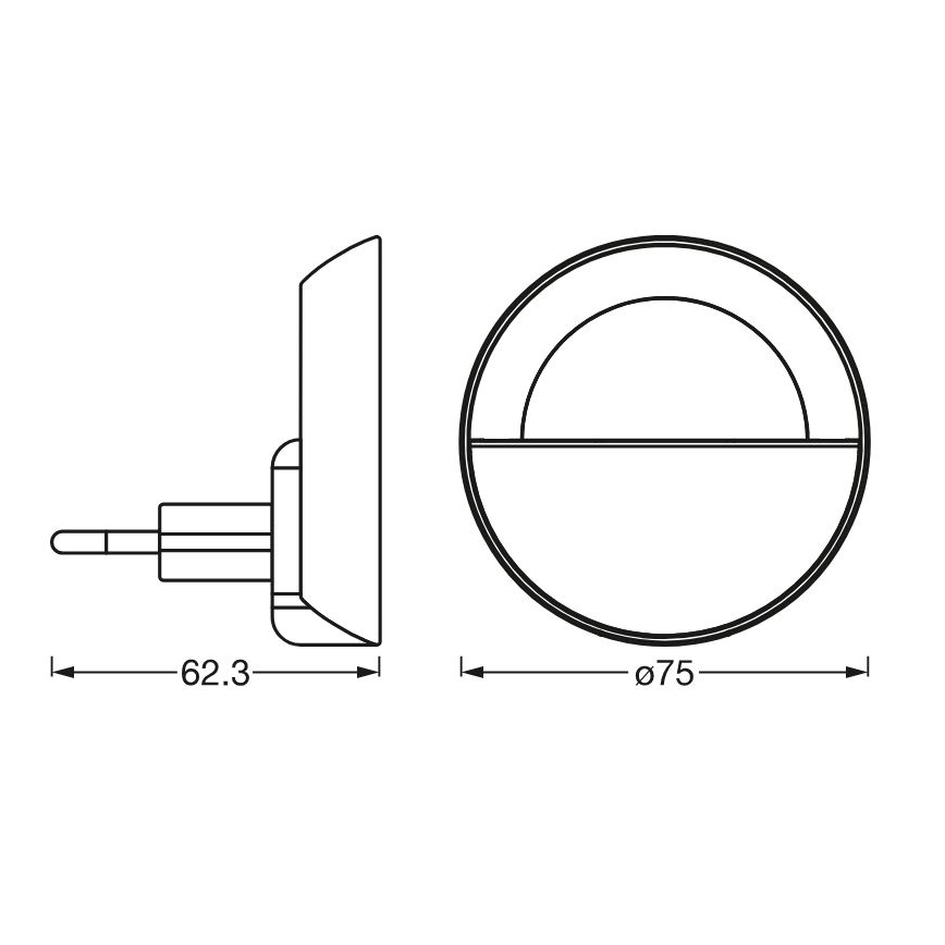 Ledvance - Светодиодный ночник с регулированием яркости LUNETTA LED/0,7W/230V