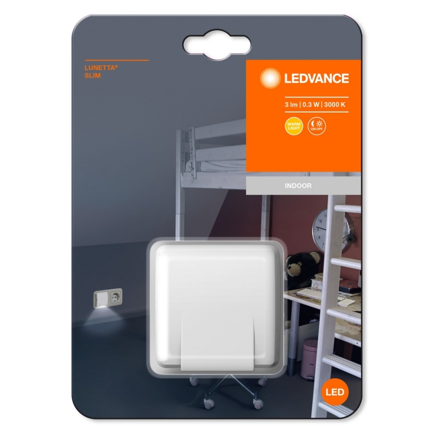 Ledvance - Светодиодный ночник с датчиком LUNETTA LED/0,3W/230V 3000K