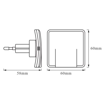 Ledvance - Светодиодный ночник с датчиком LUNETTA LED/0,3W/230V 3000K