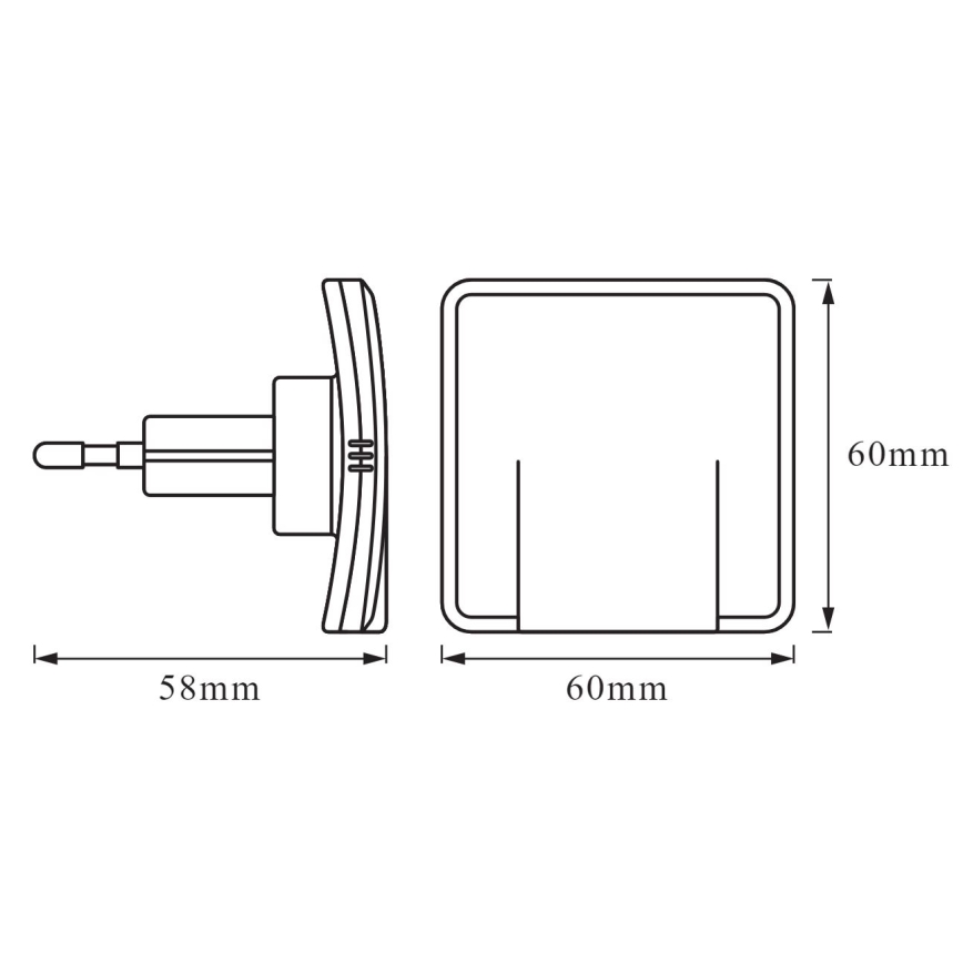 Ledvance - Светодиодный ночник с датчиком LUNETTA LED/0,3W/230V 3000K