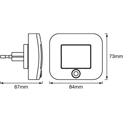 Ledvance - Светодиодный ночник с датчиком LUNETTA LED/0,7W/230V 3000K