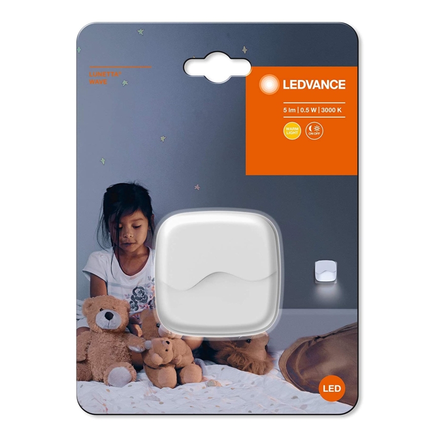 Ledvance - Светодиодный ночник в розетку с датчиком LUNETTA LED/0,5W/230V 3000K