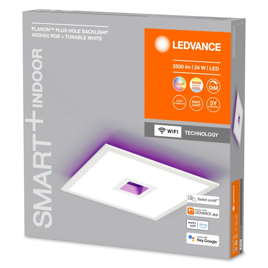 Ledvance - Светодиодный потолочный RGBW-светильник с регулированием яркости SMART+ PLANON LED/24W/230V 2700-6500K Wi-Fi