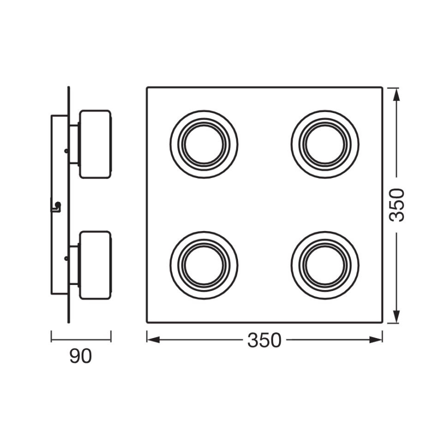 Ledvance - Светодиодный потолочный светильник для ванной комнаты ORBIS FLAME 4xLED/5,5W/230V 3000/4000K IP44 белый