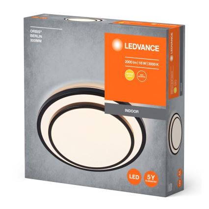 Ledvance - Светодиодный потолочный светильник ORBIS BERLIN LED/16W/230V черный