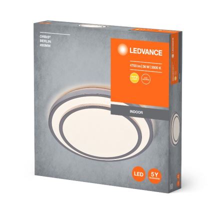 Ledvance - Светодиодный потолочный светильник ORBIS BERLIN LED/36W/230V серебристый