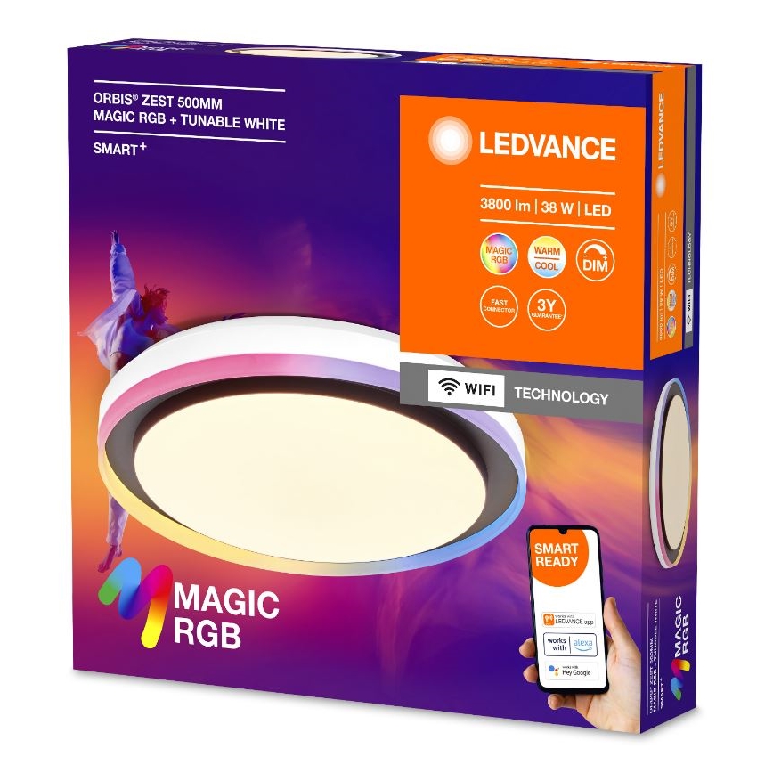 Ledvance - Светодиодный потолочный RGBW-светильник с регулированием яркости SMART+ MAGIC LED/38W/230V 2700-6500K Wi-Fi