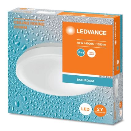 Ledvance - Светодиодный потолочный светильник для ванной комнаты CEILING ROUND LED/18W/230V 4000K IP44