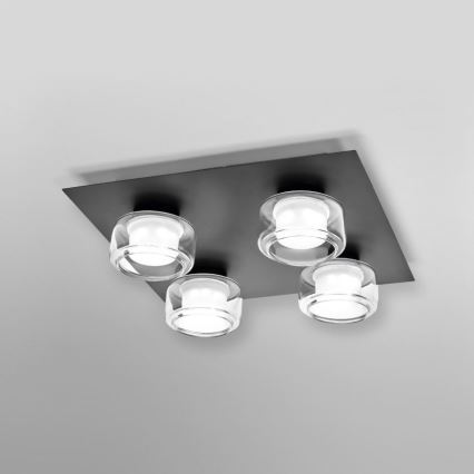 Ledvance - Светодиодный потолочный светильник для ванной комнаты ORBIS FLAME 4xLED/5,5W/230V 3000/4000K IP44 черный