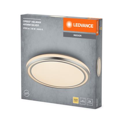 Ledvance - Светодиодный потолочный светильник ORBIS HELMAN LED/36W/230V диаметр 48,5 см серебристый