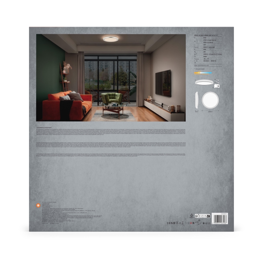 Ledvance - Светодиодный потолочный светильник ORBIS HELMAN LED/36W/230V диаметр 48,5 см серебристый