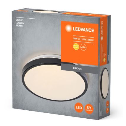 Ledvance - Светодиодный потолочный светильник ORBIS LONDON LED/16W/230V черный