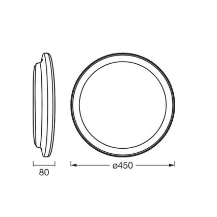 Ledvance - Светодиодный потолочный светильник ORBIS PEDERSON LED/24W/230V диаметр 45 см черный