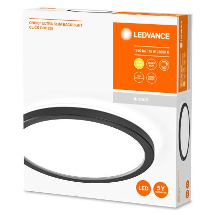 Ledvance - Светодиодный потолочный светильник с регулированием яркости ORBIS LED/15W/230V черный
