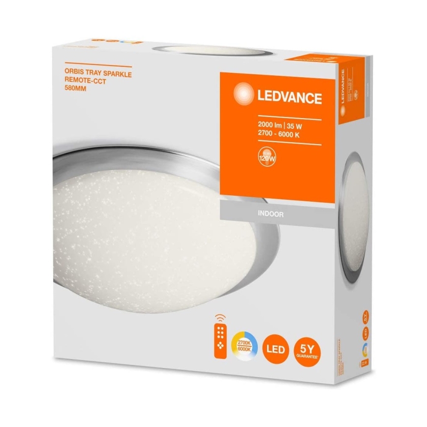 Ledvance - Светодиодный потолочный светильник с регулированием яркости ORBIS SPARKLE LED/35W/230V 2700-6500 + дистанционное управление