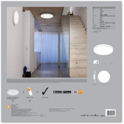 Ledvance - Светодиодный потолочный светильник с регулированием яркости SMART+ FRAMELESS LED/28W/230V 3000K-6500K Wi-Fi