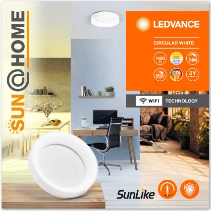 Ledvance - Светодиодный потолочный светильник с регулированием яркости SUN@HOME CIRCULAR LED/18,5W/230V Wi-Fi