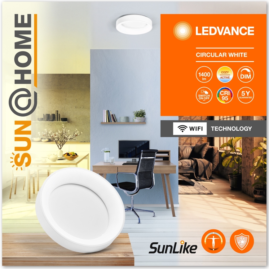 Ledvance - Светодиодный потолочный светильник с регулированием яркости SUN@HOME CIRCULAR LED/18,5W/230V Wi-Fi