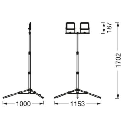 Ledvance - Светодиодный уличный прожектор с держателем WORKLIGHT TRIPOD 2xLED/20W/230V 6500K IP65