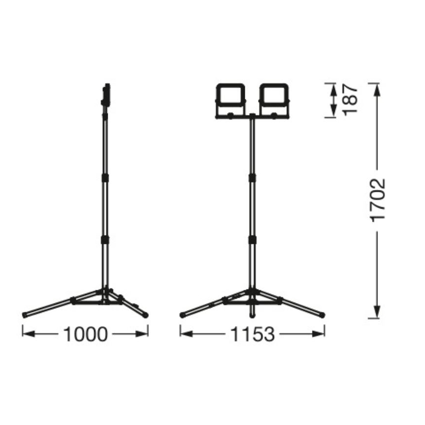 Ledvance - Светодиодный уличный прожектор с держателем WORKLIGHT TRIPOD 2xLED/20W/230V 6500K IP65