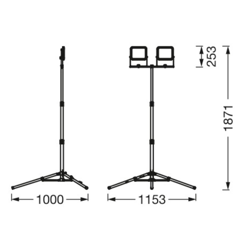 Ledvance - Светодиодный уличный прожектор с держателем WORKLIGHT TRIPOD 2xLED/30W/230V 6500K IP65