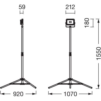 Ledvance - Светодиодный прожектор с регулированием яркости и держателем WORKLIGHT TRIPOD LED/20W/3,7V IP54