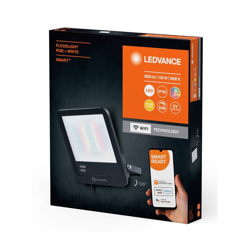 Ledvance - Светодиодный уличный RGBW-прожектор с регулированием яркости SMART+ FLOODLIGHT LED/100W/230V IP65 Wi-Fi