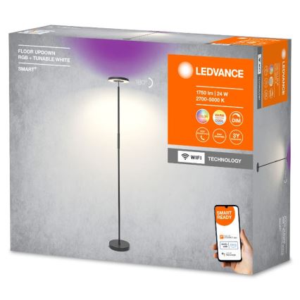Ledvance - Светодиодный RGBW-торшер с регулированием яркости SMART+ FLOOR LED/13,5W/230V 2700-5000K Wi-Fi