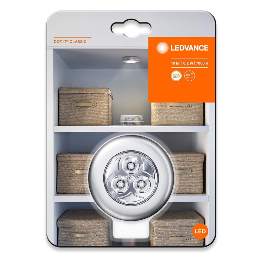 Ledvance - Светодиодный сенсорный навигационный светильник DOT-IT LED/0,2W/3xAAA