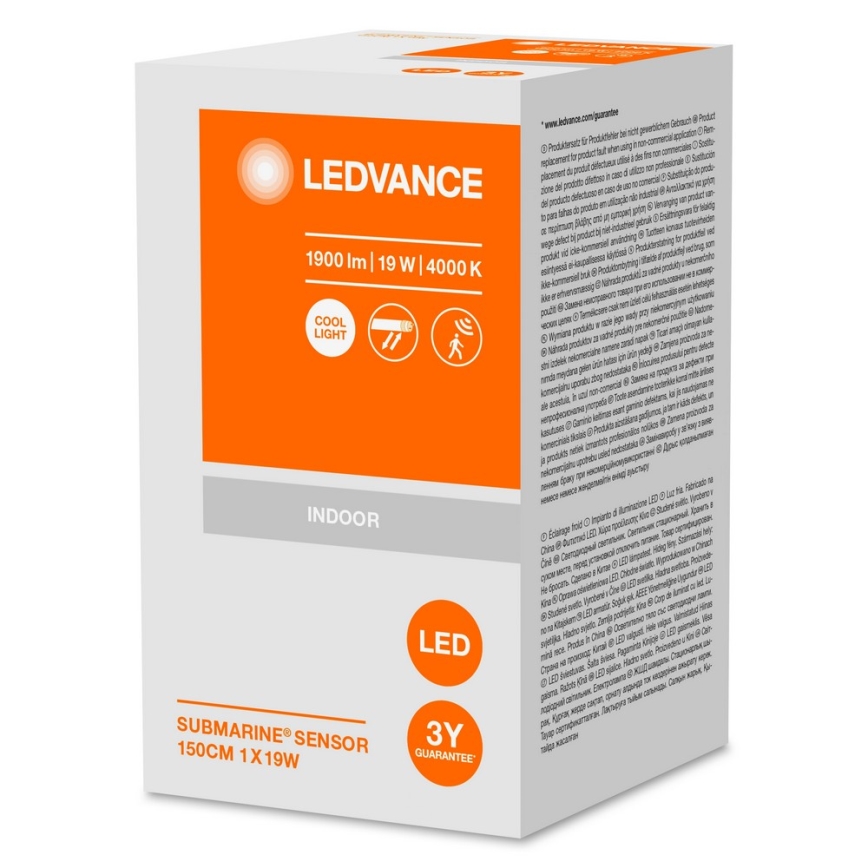 Ledvance - Светодиодный технический светильник с датчиком SUBMARINE 1xG13/19W/230V IP65