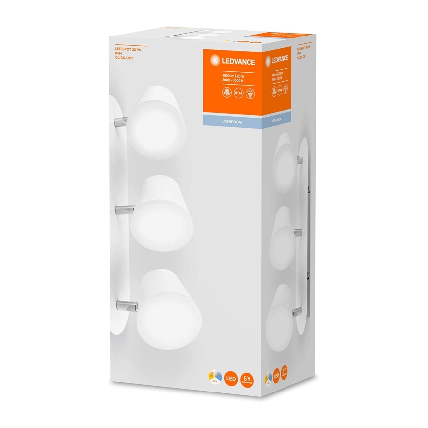 Ledvance - Светодиодный точечный светильник для ванной комнаты SPOT 3xLED/7W/230V IP44 3000/4000K CRI 90 Ra