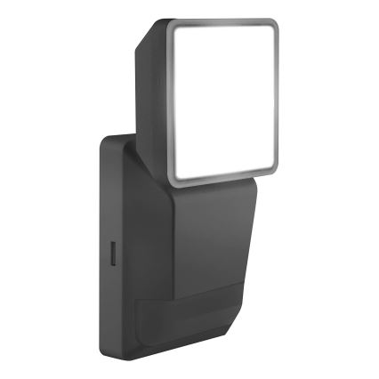 Ledvance - Светодиодный уличный настенный светильник с датчиком  SPOT LED/8W/230V IP55 черный