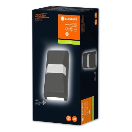 Ledvance - Светодиодный уличный настенный светильник с датчиком UPDOWN LED/10W/230V IP55