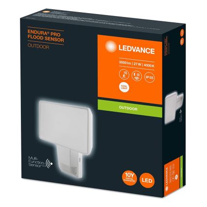 Ledvance - Светодиодный уличный настенный прожектор с датчиком FLOOD LED/27W/230V IP55