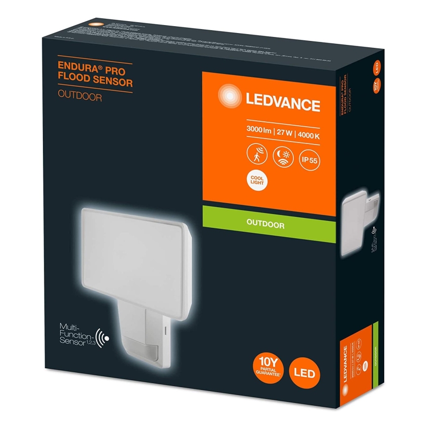 Ledvance - Светодиодный уличный настенный прожектор с датчиком FLOOD LED/27W/230V IP55