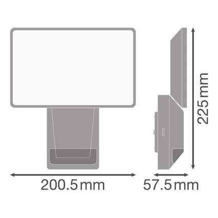 Ledvance - Светодиодный уличный настенный прожектор с датчиком FLOOD LED/27W/230V IP55