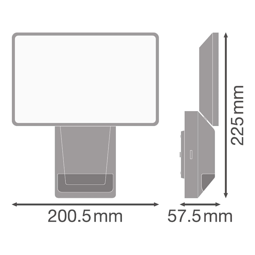 Ledvance - Светодиодный уличный настенный прожектор с датчиком FLOOD LED/27W/230V IP55