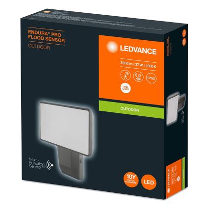 Ledvance - Светодиодный уличный настенный прожектор с датчиком FLOOD LED/27W/230V IP55