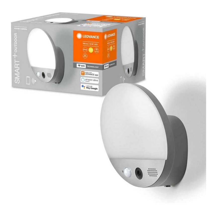 Ledvance - Светодиодный уличный настенный светильник с датчиком и камерой SMART+ LED/15W/230V Wi-Fi IP44