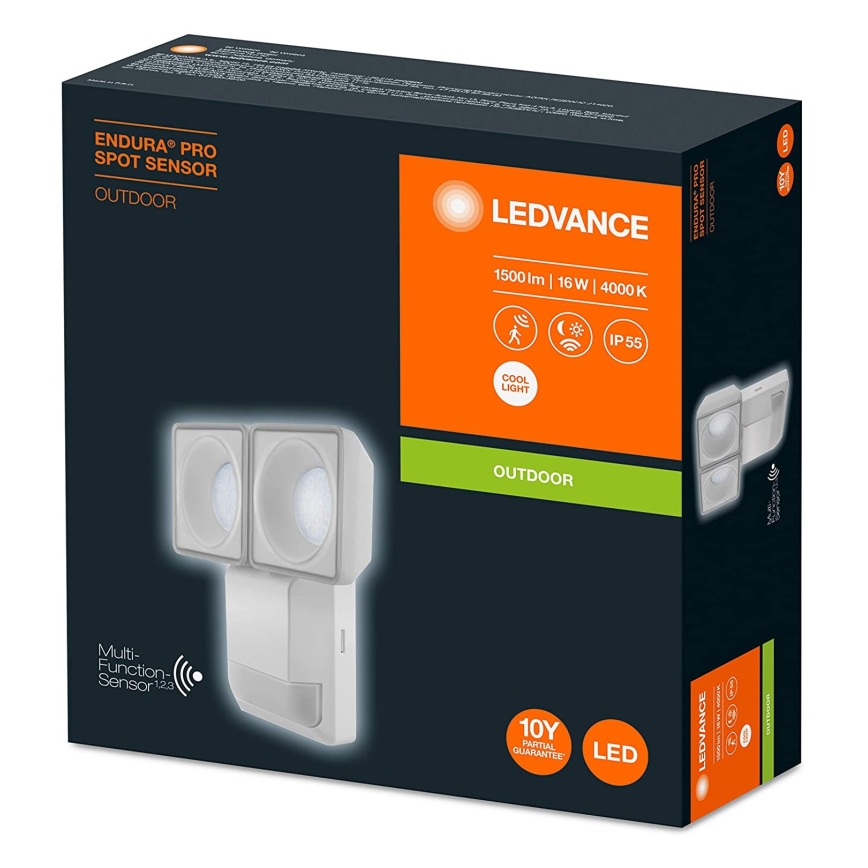 Ledvance - Светодиодный уличный настенный светильник с датчиком SPOT 2xLED/8W/230V IP55