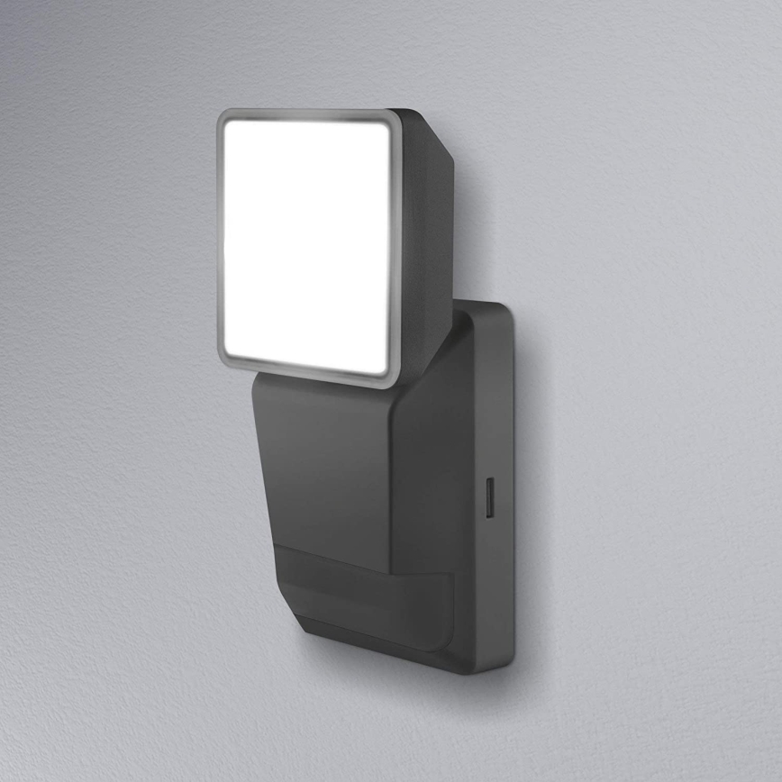 Ledvance - Светодиодный уличный настенный светильник с датчиком  SPOT LED/8W/230V IP55 черный